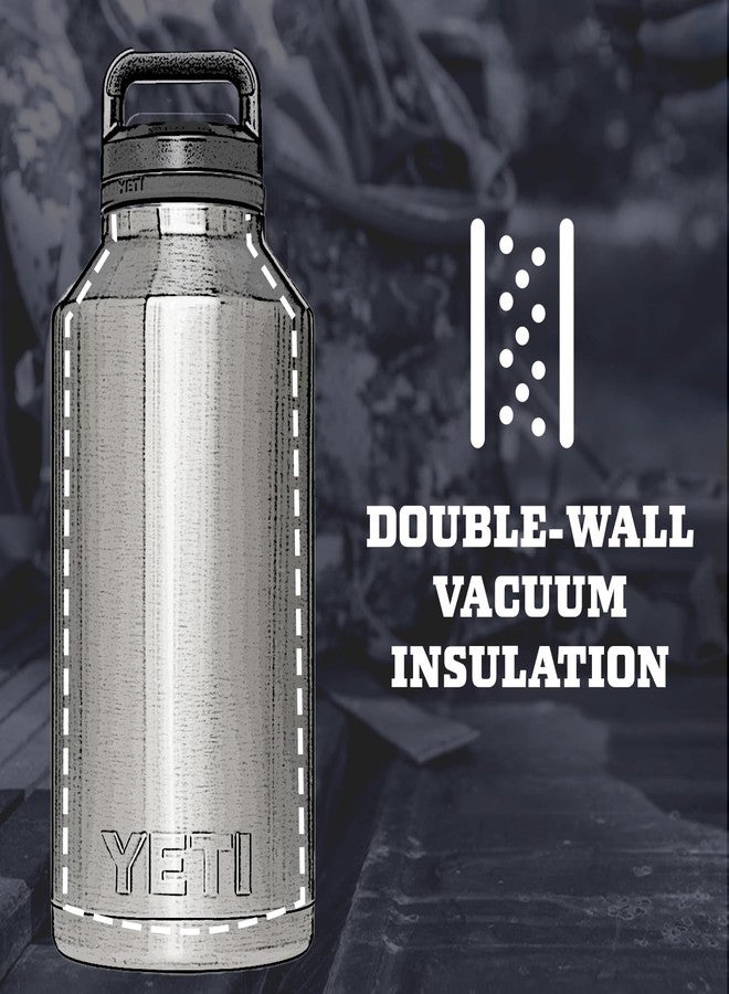 يتي زجاجة YETI Rambler سعة 64 أونصة، معزولة بتفريغ الهواء، مانعة للتسرب، مصنوعة من الفولاذ المقاوم للصدأ مع غطاء للشرب السريع، لون أسود - Image 2